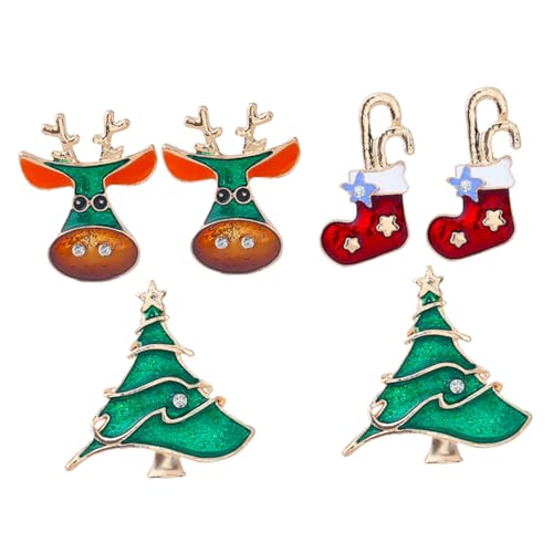 Beavorty 6 Stück Teiliges Set Weihnachts Brosche Xmas Sock Dekoration Kleidung Schmuck für Frauen Festliche Accessoires für Weihnachtszeit von Beavorty