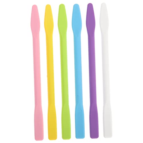 Beavorty 6 Stück Teiliges Silikon Rührstäbchen Vielseitige Mischstäbchen für Gesichtsmaske Harz Farbe Ergonomisch Leicht Wiederverwendbar für Kleine und Wiederverwendbar Zufällige Farbe von Beavorty