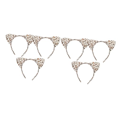 Beavorty 6 Stk Stirnband Mit Tierohren Ohren Haarreifen Kätzchen-ohr-stirnband Ohren Stirnband Damen Stirnbänder Stirnband Mit Katzenohren Leopard Haarband Cosplay Flanell Ohrringe Mädchen von Beavorty