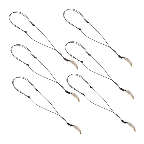 Beavorty 6 Stück Unisex Wolfzahn Halskette Leichtgewichtiger Zahn Anhänger Modischer Schmuck für Männer und Frauen Partys Konzerte Natürliches Design von Beavorty