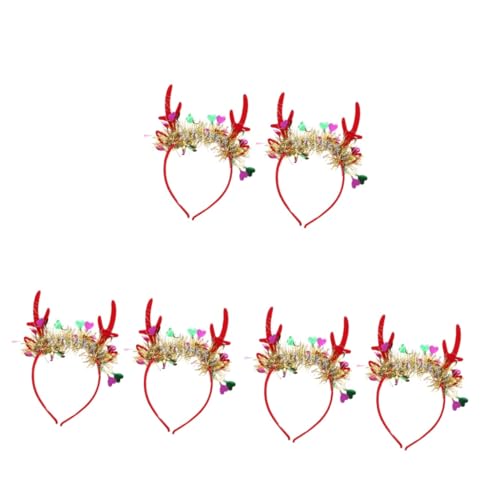 Beavorty 6 Stück Weihnachts Geweih Stirnband Elch Haar Accessoire Weihnachts Stirnband Weihnachtskostüme Für Rentier Geweih Stirnband Kinder Glüh Stirnband Elch Stirnband Kreativer von Beavorty