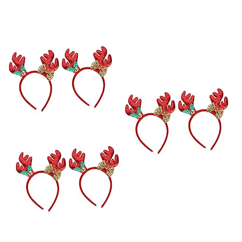 Beavorty 6 Stk Weihnachtsgeweih Stirnband Weihnachtsrentier-stirnbänder Für Mädchen Hirsch Haarband Weihnachts-cosplay-kostüm Weihnachtskopfbedeckung Scheinen Kind Haarnadel Plastik von Beavorty