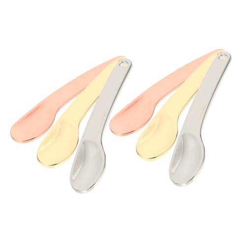 Beavorty 6stücke Metall Kosmetikspatel Mini Löffel Schönheitsspatel Für Gesichtscreme Masken Anwendung Testen Mischen Mit Berührung von Beavorty