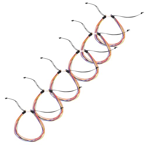 Beavorty 6 Teiliges Freundschaftsarmband Verstellbare Armbänder Aus Gewachstem Faden Für Frauen – Handgefertigte Bunte Geflochtene Fußkettchen Schmuck Im Boho Stil Für Sommer Strand von Beavorty