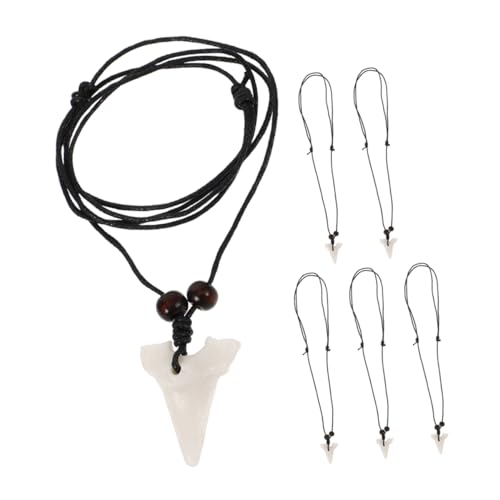 Beavorty 6 Teiliges Hawaii Halsketten Set Mit Haifisch Anhänger Aus Charme Mit Tropischem Design Wasserdichter Strandschmuck Für Surfer Luau Partygeschenke Für Herren von Beavorty