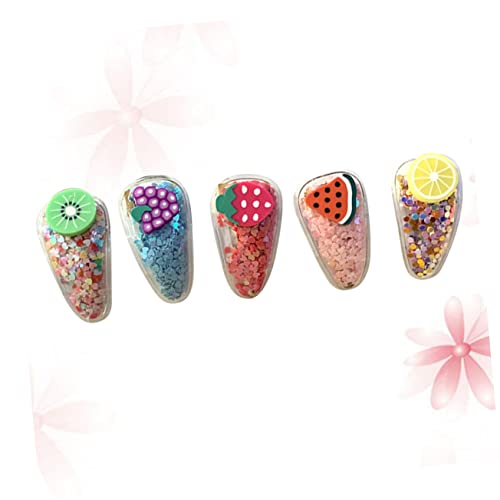 Beavorty 6 X 3 Cm Bunte Quicksand-frucht-haarspangen Haar-accessoires-set Für Mädchen Glitzernde Haarspangen Haarschmuck Für Kleinkinder von Beavorty