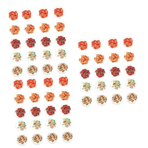 Beavorty 60 Stk Haar-accessoires-kit Quicksand Telefon Fall Decor Obst-nail-art-scheibe Klare Runde Ornamente Harz Obst Scheiben Frucht Flatback Klare Frucht Pvc Knopf Kleine Frucht 3d von Beavorty