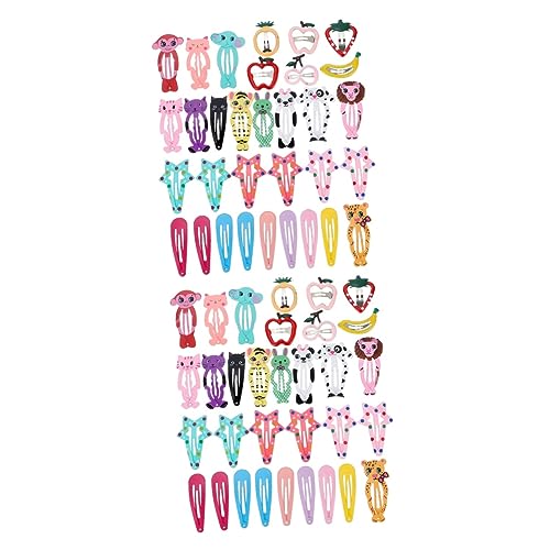 Beavorty 60 Stk Bb-ordner Mädchen Haarnadel Mädchen Süße Haare Früchte Haarnadel Clips Kopfschmuck Für Mädchen Regenbogen Cartoon-mädchen-haarspange Tierhaarspange Tieranzug Obst Eisen Kind von Beavorty