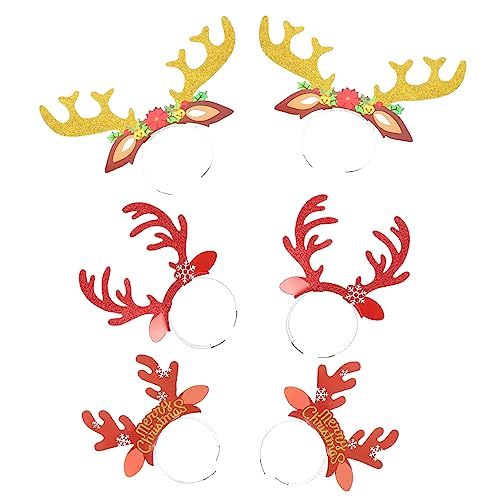 Beavorty 6St Buchstabe Geweih Stirnband Elchhorn weihnachtsgeweih haarband weihnachts haarreif haarband weihnachten weihnachtliche Kopfbedeckungen Dekorationen für Weihnachtsfeiern Papier von Beavorty