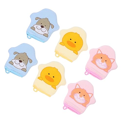 Beavorty 6stücke Badehandschuhe Für Junge Mädchen Im Cartoon-stil Einfach Zu Reinigen Neugeborenen-badehandschuhe Geschmeidige Badehandschuhe Für Tägliche Dusche von Beavorty
