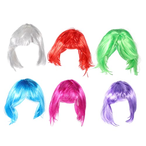 Beavorty 6stücke Damen Party Perücken Kurze Bob Haare Perücke Kunsthaarperücken Für Halloween Cosplay Kostümveranstaltungen von Beavorty