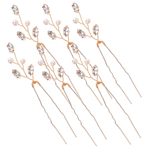 Beavorty Haarnadeln in U-form 6 Stück Brautschmuck Strass Stilvolle Haar-accessoires Für Hochzeiten Für Frauen Beavorty Haarnadeln in U-form 6 Stück Brautschmuck Strass Stilvolle Haar-accessoires Für Hochzeiten Für Frauen von Beavorty
