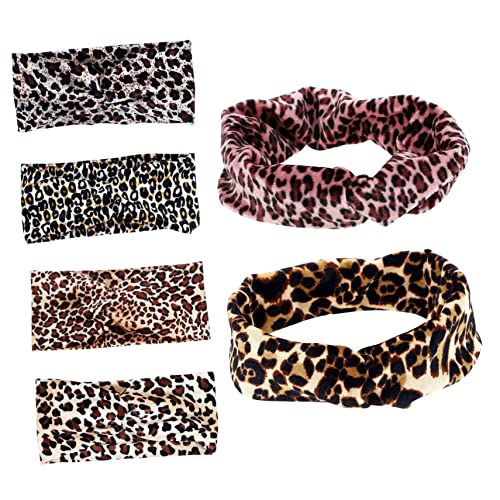 Beavorty 6stücke Sport Stirnbänder Für Damen Workout Schweißbänder Haarbänder Leoparden Muster Sportstirnbänder Für Laufen Fitness Yoga von Beavorty