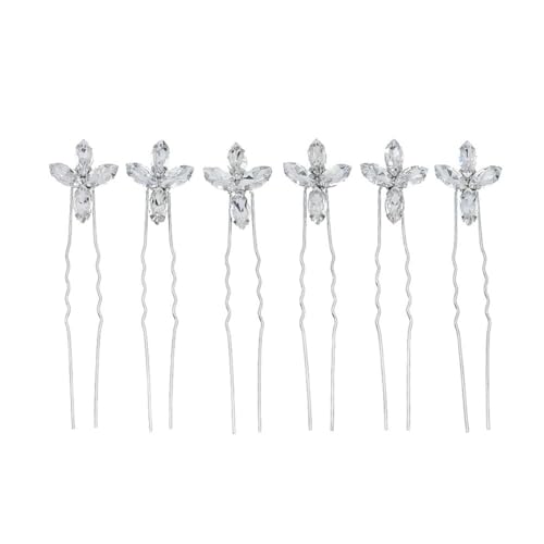 Beavorty 6stücke U-förmige Strass-haarspangen Dekorativer Haarschmuck Zubehör Für Tägliche Frisuren Und Brautschmuck von Beavorty