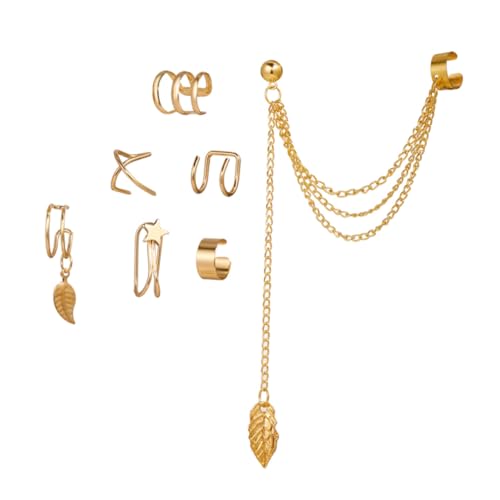 Beavorty 7 Stück Teiliges Boho Ohrclip Set Metalllegierung Leichte nicht Stechende Ohrmanschetten für Damen Modischer Langlebiger Ohrschmuck Stern Design als von Beavorty