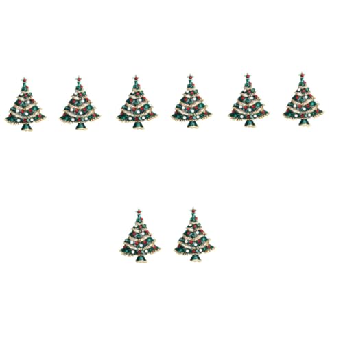 Beavorty 8 Stck Weihnachtsbaum Brosche Set Glänzende Weihnachtsbaum Anstecknadeln für Damen Festliche Deko Vielseitig Tragbar zu Kleid Pullover Schal für Familie und Freunde von Beavorty