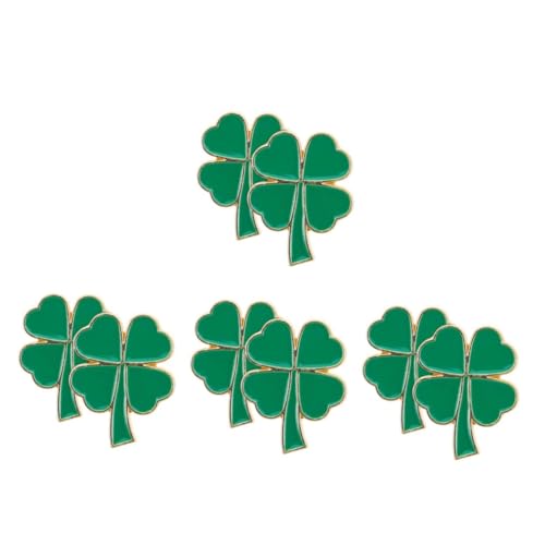 Beavorty 8 Stck. Grüne Shamrock Brosche Vierblättriger Kleeblatt Anstecker Damen Irische Glücksbrosche Sicherer Halt Vielseitig für Party Hochzeit Geburtstag von Beavorty