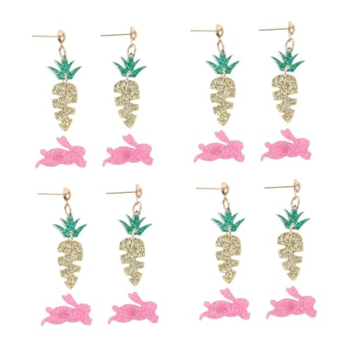 Beavorty 8 Stck. Osterohrringe Karotten Hasen Ohrstecker Leichtes Schmuck Für Frauen Mädchen Feiertage Alltag von Beavorty