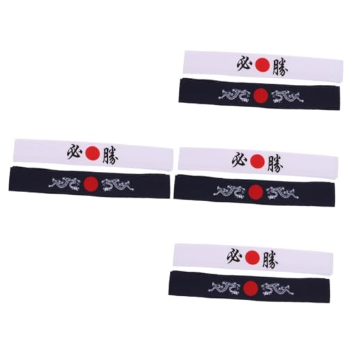 Beavorty 8 Stk Bushido-Stirnband Kleidung für Männer japanisches Sushi-Stirnband Stirnbänder für Männer Haarband Sport Stirnband Yoga-Stirnband Japanischer Stil Kochmütze China von Beavorty