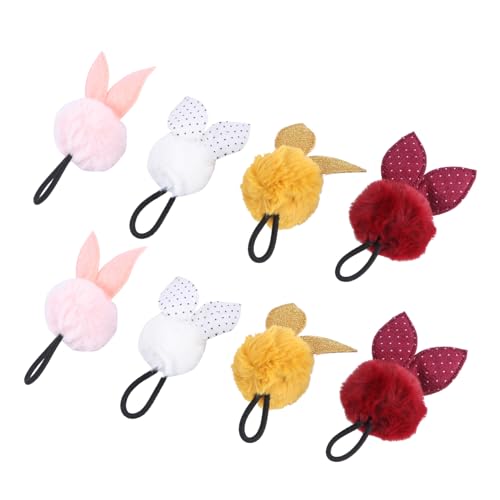 Beavorty 8 Stk haarschmuck Haargummis Haare des kleinen Mädchens Pom Pom Haargummi Kaninchenhaarband Pferdeschwanzhalter Frauen Haargummi kleines Mädchen Stirnband Haarring Kind Gummiband von Beavorty