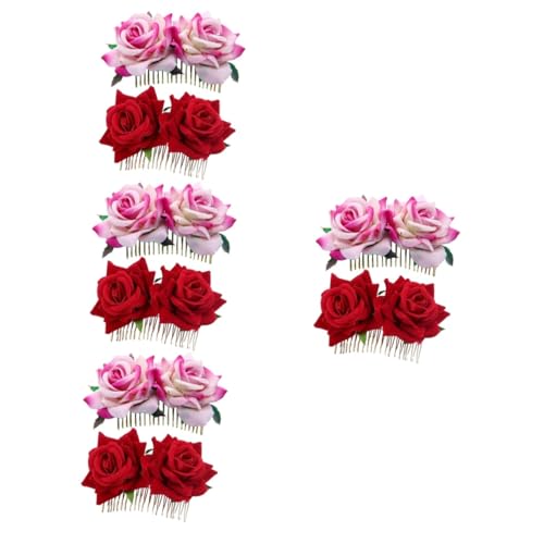 Beavorty 8 Stk Rosenkamm Braut Haar Seitenkamm Braut Haarkamm Schmuck Blumen- Rosenhaarkamm Hanfu-haarspange Braut Rose Haarkamm Kleine Haarkämme Rosenblütenhaar Haare Hoch Hochzeit Metall von Beavorty