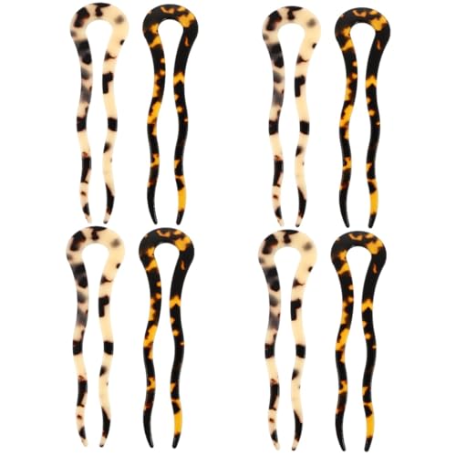 Beavorty 8 Stk U-förmige Haarnadel Haargabelnadel Haargabel für dickes Haar Hochsteckfrisur Haarnadeln für Frauen Französische gewellte Haarnadeln Dutt-Haarstäbchen aus Acetat Acetatfolie von Beavorty