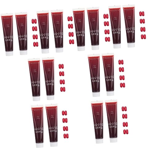 Beavorty 8 Stück 2 Halloween Falsches Blut Kostüm Kunstblut Make-up-kit Für Spezialeffekte Make-up-blutplasma Horror Kunstblut Falsches Make-up Halloween-vampirblut Gummi Suite Bilden von Beavorty