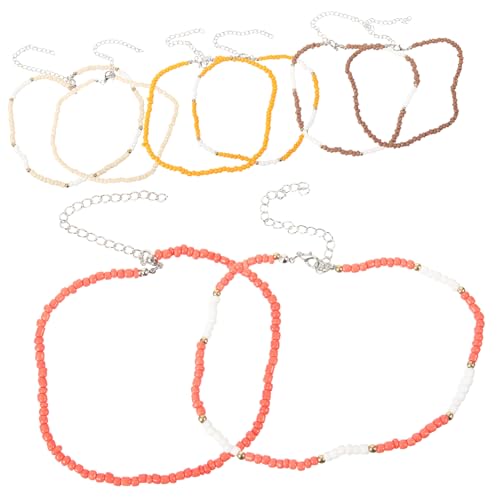 Beavorty 8 Stück Handgefertigte Boho Perlen Halskette Regenbogen Choker für Damen Anpassbare Einzigartiger Schmuck Strapazierfähigen Materialien Kreativer Modeschmuck für von Beavorty