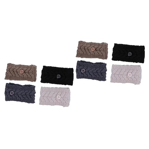 Beavorty 8 Stk Knopf Wollstirnband Stirnband Für Gesichtsmaske Gehörschutzhalter Ohrwärmer Haarband Yoga-stirnband Strickstirnband Mit Knöpfen Pflegezubehör Garn Haarschmuck Arbeit Tab von Beavorty