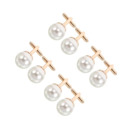 Beavorty 8 Stück Perlenmanschettenknöpfe Metall Business French Cuff Shirt Schmuck für Herren Hochzeit Anzug Hemd Edles Accessoire von Beavorty