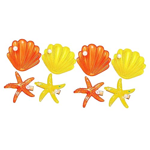 Beavorty 8st Seestern Haarspange Seitenclip Blumenklammern Meerjungfrauen-accessoires Für Frauen Muschelperle Haarspange Clips Haarklammer Haar Klammern Harz Schmuck Halloween Kleinkind von Beavorty