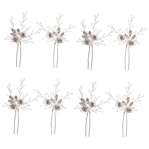 Beavorty 8 Stk Strass-Haarnadel-Accessoires Strassdekor Blumen-Haarnadel dekorative Stifte Haarklammer Braut Haargabel Haarstab für Brötchen Französisch Haarschmuck Haarstock Damen von Beavorty