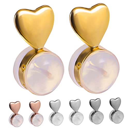 Beavorty 8 Stück Teiliges Silikon Ohrringverschlüsse in Herzform Sichere Ohrstecker Stopper Leicht und Komfortabel Passend für Standard Ohrhänger Schützt vor Verlust und Einfach zu Tragen von Beavorty