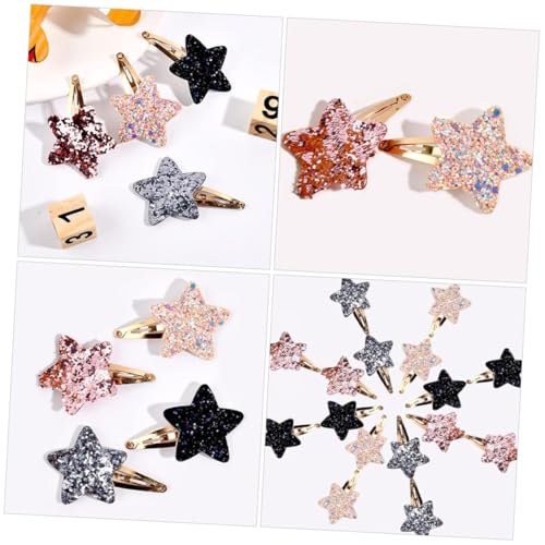 Beavorty 8 Stück Teiliges Stern Haarspangen für Mädchen Kleine Dekorative Haarklammern mit Pailletten Glänzende Haarclips zum Fixieren von Ponyfransen und Styling Einfacher Haarschmuck für von Beavorty