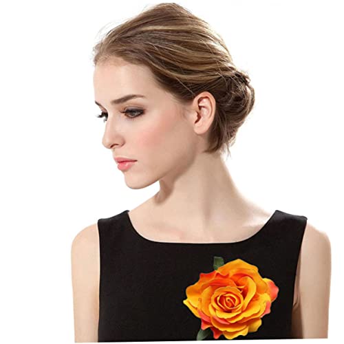 Beavorty 8st Rosafarbene Haarspange Rosafarbene Haarnadeln Haarblumen Für Frauen Brosche Broschen Für Frauen Hochzeit Haarspange Fiesta-haarblume Blumenclip Rosen Braut Plüschstoffe von Beavorty