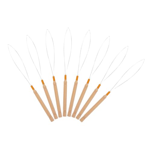 Beavorty 8 Teiliges Haarverlängerungs Schlaufennadel Einfädler Set Mit Perlengeräten Und Holzgriff Häkelnadeln Für Perücken Haare Flechten Und Stylen Für Den Salon Und Den Heimgebrauch von Beavorty