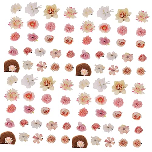 Beavorty 84 Stück Blumen-Accessoires Für Damen Rose Braut Strand Haarnadel Klaue Dekoration Zubehör Broschen Clips Lockige Anstecknadel Mädchen Alligator-Haarnadeln von Beavorty