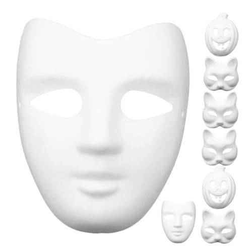 Beavorty Unbemalte Maskenballmasken Weiße Papiermaske Blanke Handbemalte Maske für Cosplay-events von Beavorty