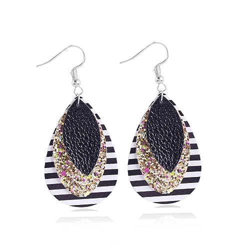 Beavorty 9paare Ohrringanhänger Aus Kunstleder Wassertropfenförmiges Ohrhänger-accessoire Mit Leoparden Und Schlangenmuster Ohrhänger-teil Für Party Festival Kostüm Cosplay Gemischtes Muste von Beavorty
