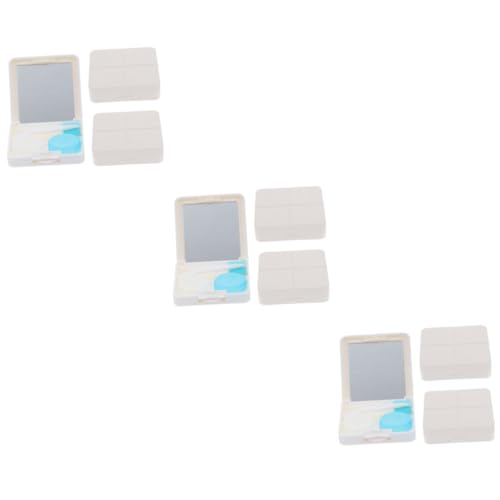 Beavorty 9 Sätze Reise-Kontaktlinsenhalter kontaktlinsenbehälter Lenses case Koffer-Kit - Behälter Kontaktlinsenwerkzeug Reiseetui für Kontaktlinsen Augenlinsen-Organizer pp Weiß von Beavorty