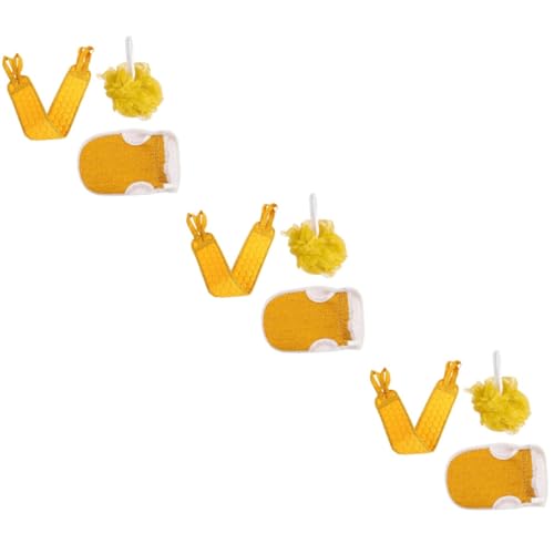 Beavorty 9 Stck Teiliges Badehandschuh Set mit Langem Band Dickes Peeling Handtuch für Rücken und Körpermassage Fördert Durchblutung und Hautelastizität Tragbar für Dusche und Bad von Beavorty