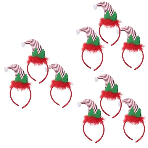 Beavorty 9 Stk Weihnachtsstirnband Weihnachtselfe Haarreifen Strumpf Stuffer Leckereien Weihnachts-haarschmuck Elfen-stirnband Für Frauen Santa Haarband Plastik Partybedarf 3d Streifen von Beavorty