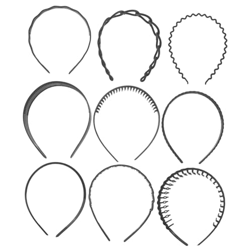 Beavorty 9 Teiliges Rutschfestes Kunststoff Stirnband Breites Stirnband Mit Zähnen Kunststoff Haarbänder Kämme Haarreifen Haar Accessoires Für Frauen Mädchen Teenager von Beavorty