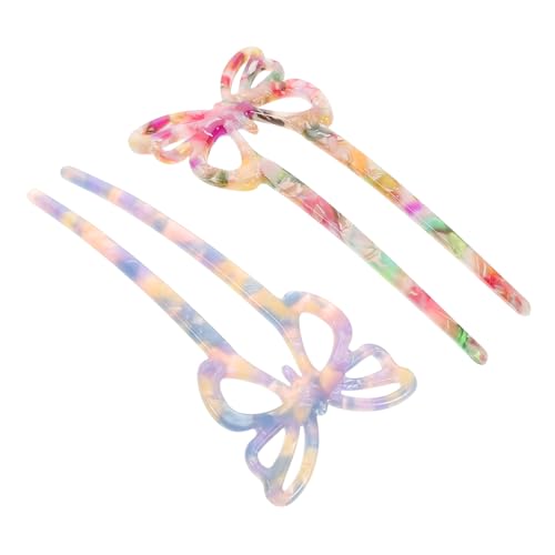 Beavorty Acetat Schmetterling Haarnadel - U-förmiger Haarstab Für Frauen - Chinesischer Haarschmuck von Beavorty