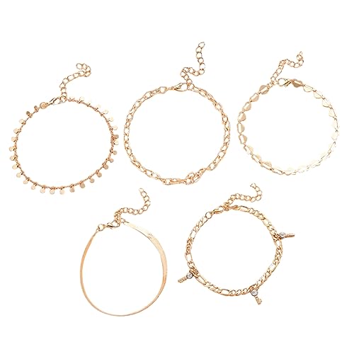 Beavorty Adjustable Heart Ankle Bracelet Chain Plated Foot Jewelry for Summer Beach Layered Anklet Accessory for Parties and Daily Wear von Beavorty