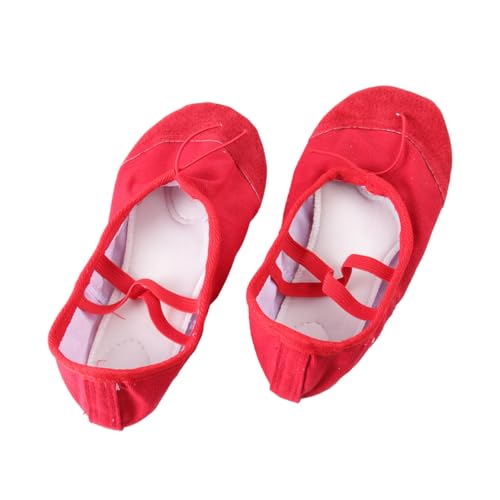 Beavorty Antirutsch Ballettschuhe Katzenpfote Design Rot Leichte Tanzschläppchen mit Elastikband für Yoga Modern Jazz und Tänzer Erwachsene von Beavorty