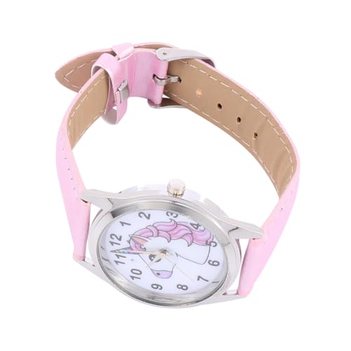 Beavorty Einhorn-musteruhr Armbanduhr Für Mädchen Mit Lederband Quarzuhr Handgelenksdekoration Cartoon-Design Verstellbares Armband Für Junge Mädchen von Beavorty