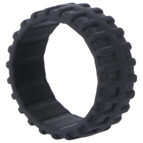 Beavorty Atmungsaktive Schwarze Silikonringe mit Reifenmuster Wasserfestes Kratzfestes Finger Schmuckband Flexibel und Hitzebeständig als Hochzeits und Alltagsschmuck von Beavorty