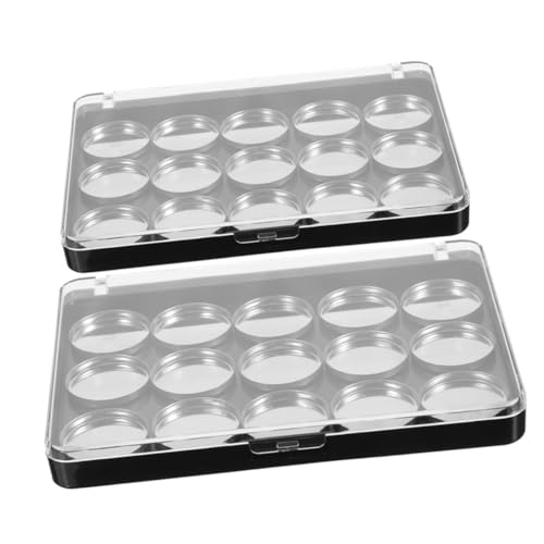 Beavorty 2sätze Kosmetikbox Mit Deckel Metall Leere Diy Lidschattenbehälter Kompakt Und Dünn Für Unterwegs Für Damen Zu Besonderen Anlässen von Beavorty