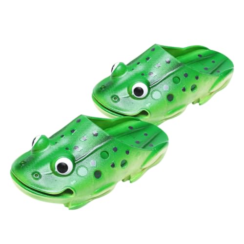 Beavorty Badeschlappen Cartoon Frosch Rutschfeste Leichte Sommerschuhe für Jungen und Mädchen Flexible Atmungsaktive Hausschuhe für Strand und Freizeit Cyan von Beavorty